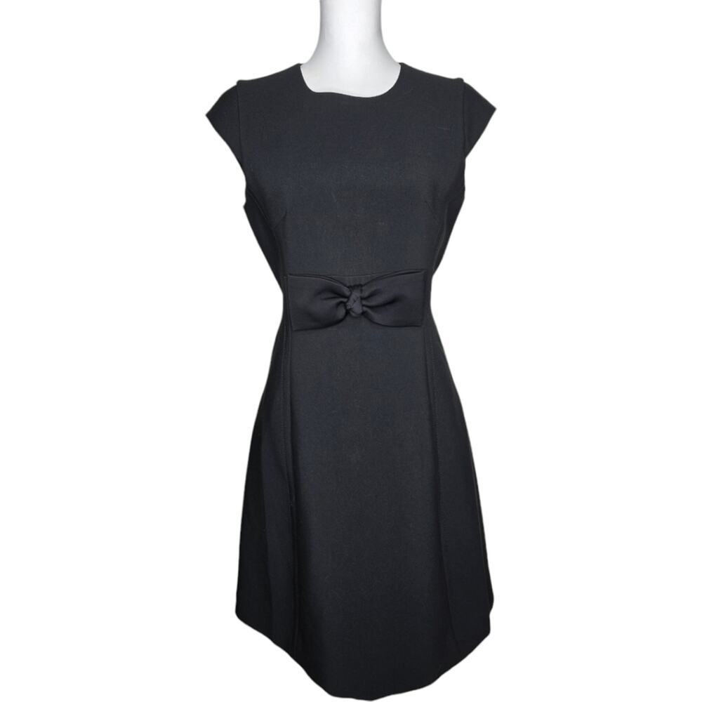 Kate Spade Stretch Crepe‎ Bow Black Dress Read Measurements